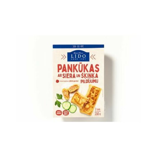 Pankūkas ar sieru, šķiņķa pildījumu 1.38kg 12gab