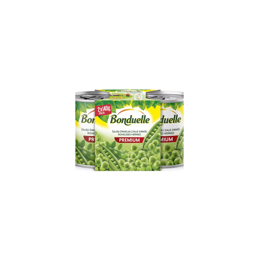 Zaļie zirnīši BONDUELLE 212ml x 2gb. DUO paka