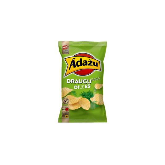 Čipsi ĀDAŽU DRAUGU PAKA ar diļļu garšu 180g