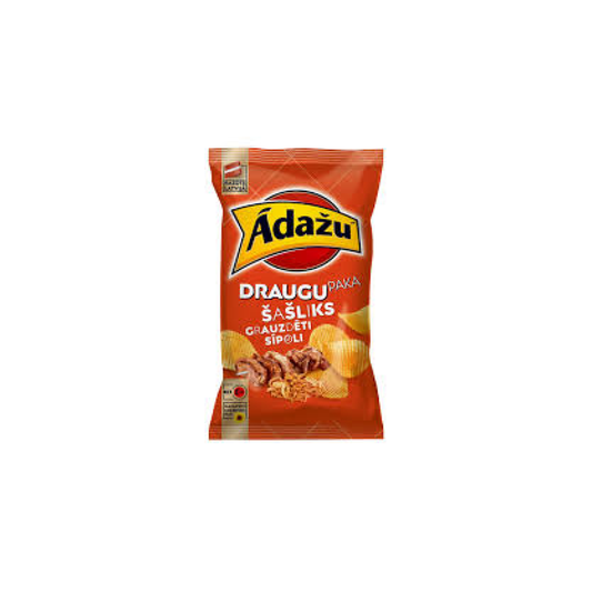 Čipsi Ādažu Draugu paka šašliks un grauzdēti sīpoli 180g