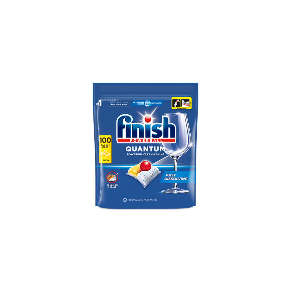 FINISH Quantum All in 1 Lemon kapsulas trauku mazgāšanas mašīnai, 100gab.