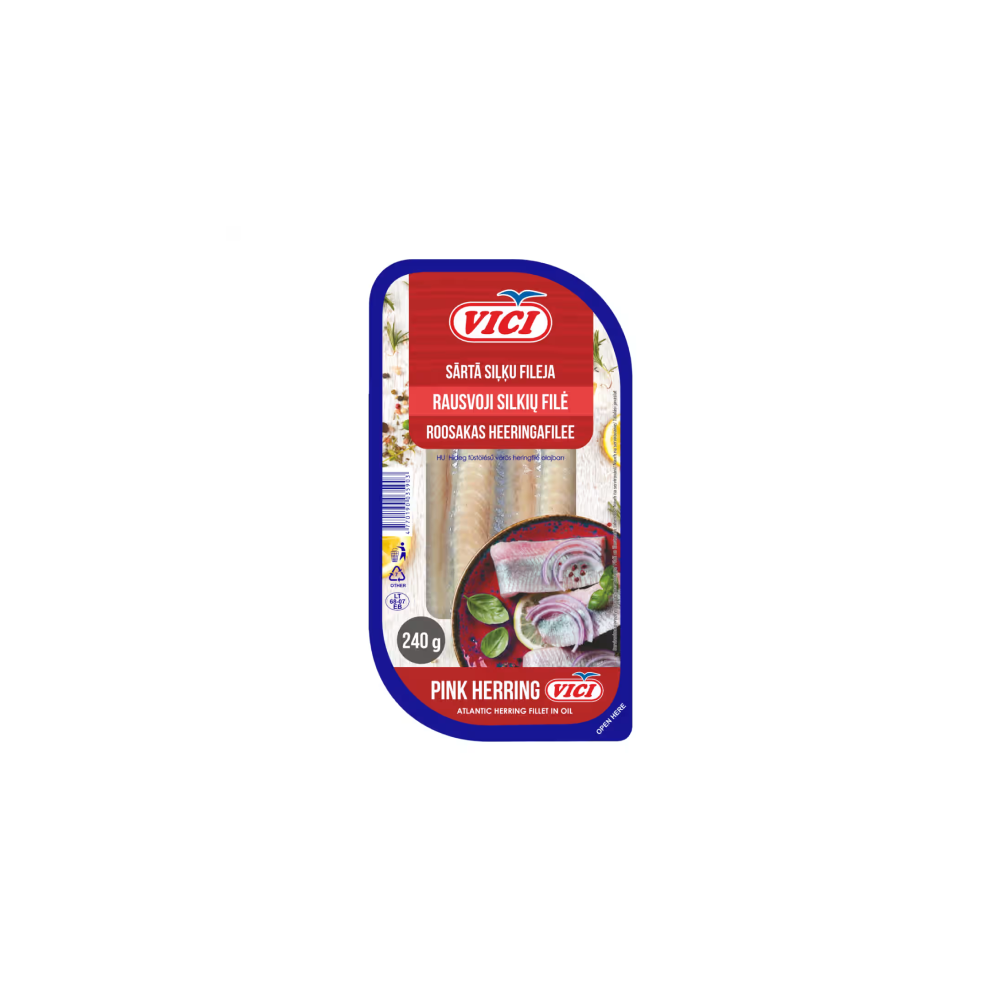 Siļķes fileja Viči sārtā auksti kūpināta 240g/180g