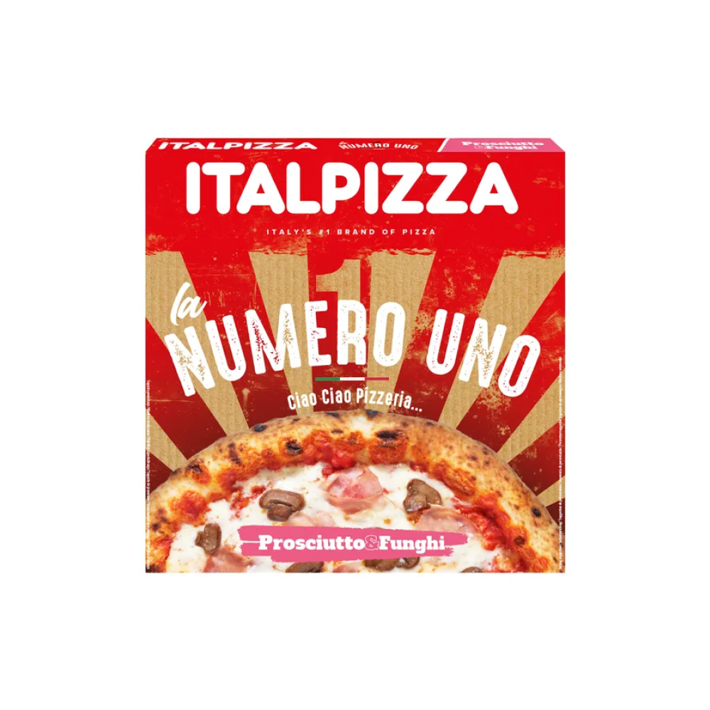 Frozen pizza ITALPIZZA, La Numero Uno Prosciutto e Funghi, 440 g