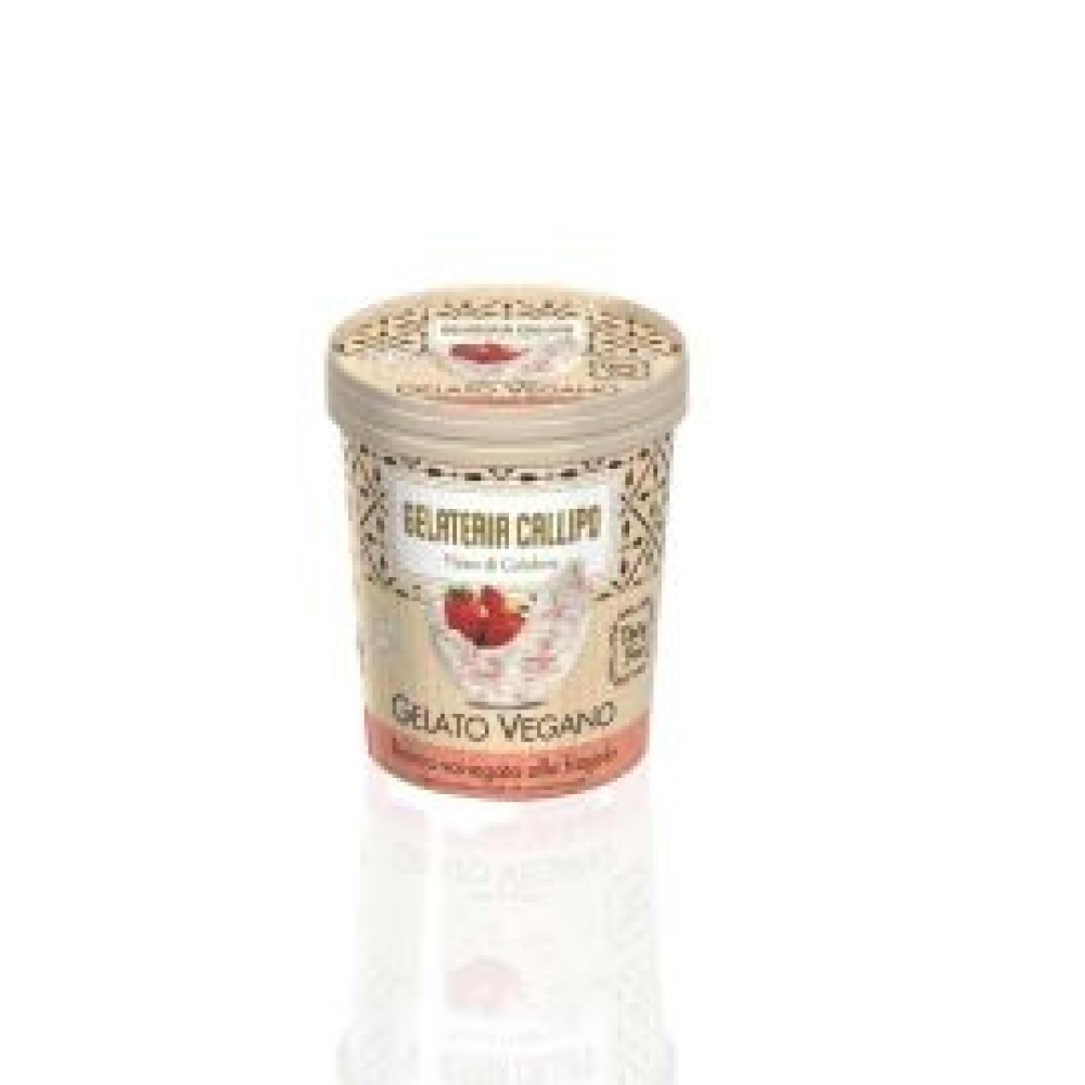 Saldējums balts ar zemeņu mērci, VEGAN, 310g (500ml), Callipo Gelateria