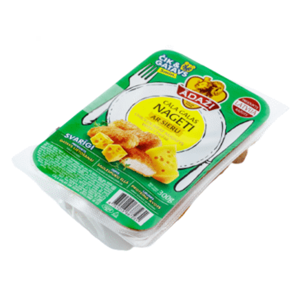 Cāļa gaļas nageti ar sieru ĀDAŽI 300g