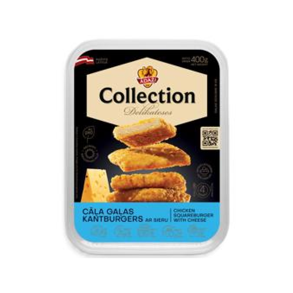 Cāļa gaļas Kantburgers ar sieru ĀDAŽI 400g