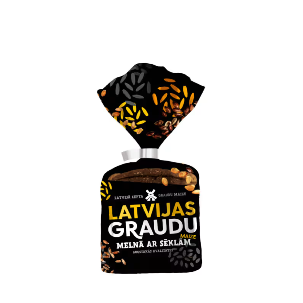 Maize melnā Latvijas graudu ar sēklam 340g