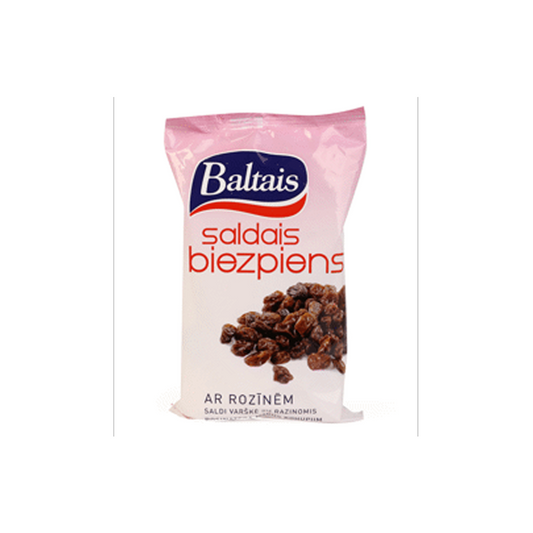 Saldais biezpiens BALTAIS ar rozīnēm 180g