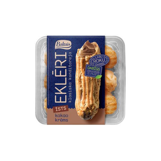 Baltais Eklēri ar kakao krēmu, 135g