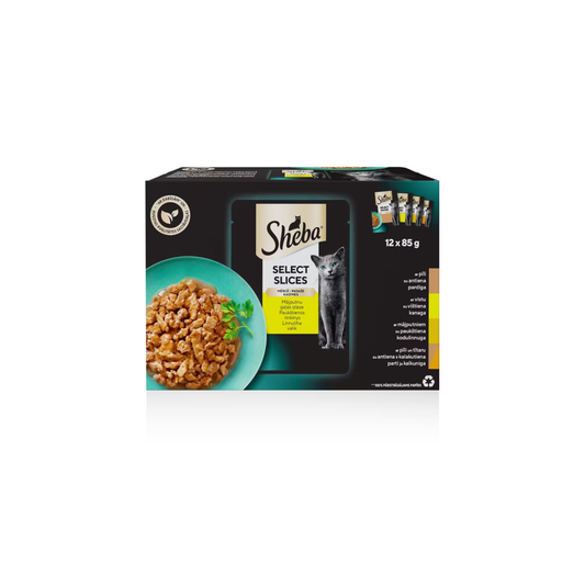 Konservēta kaķu barība SHEBA mājputnu 12x85g