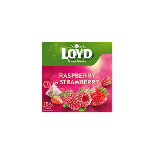 Augļu tēja LOYD aveņu-zemeņu 20x2g