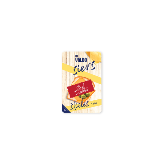 Siers RED CHEDDAR 45% VALDO šķēlītēs, 150 g
