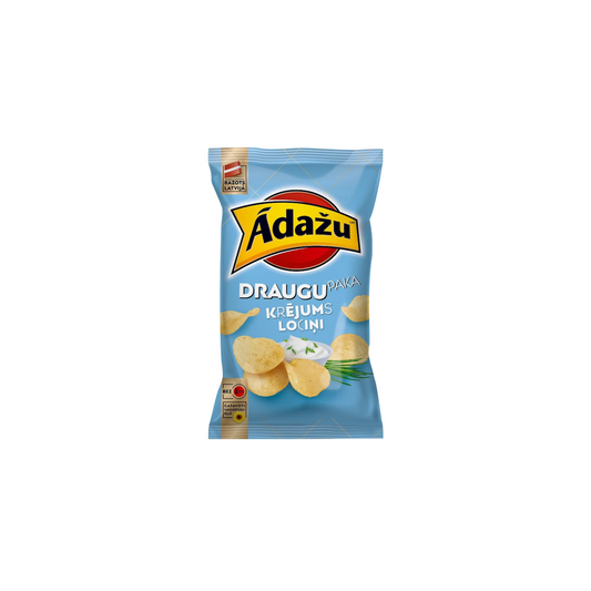 Čipsi ĀDAŽU DRAUGU PAKA ar krējuma un sīpolu garšu 180g