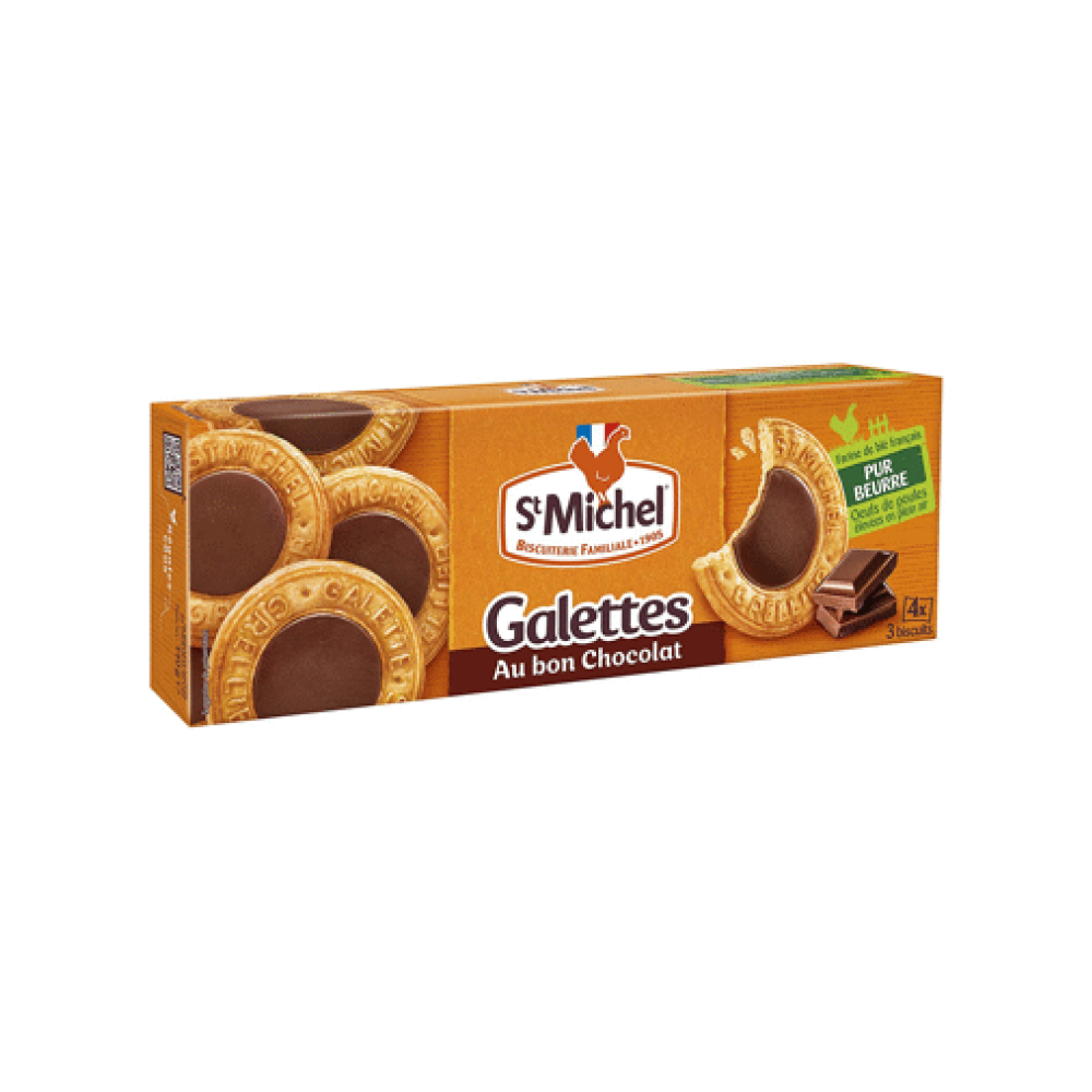 Sviesta cepumi ST MICHEL Galettes ar šokolādi 121g