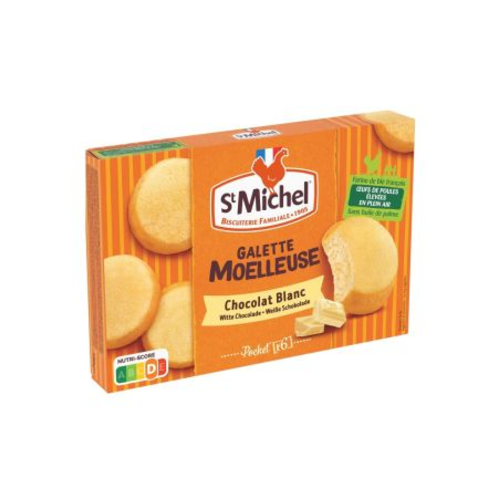 Cepumi biskvīta ar balto šokolādi, 180g, IWP, St Michel