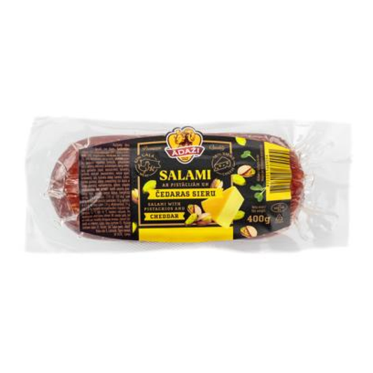 Salami ar Čedaras sieru un pistācijām ĀDAŽI 400g