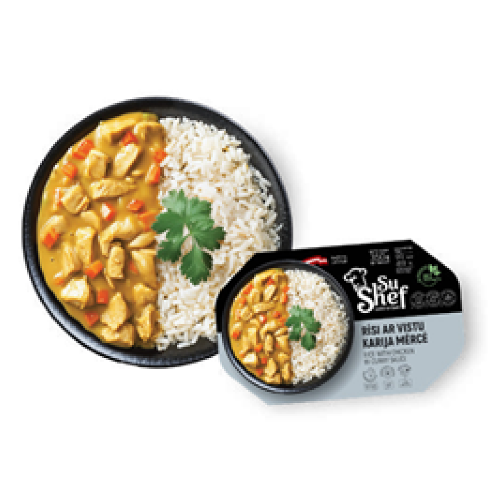 Rīsi ar vistu karija mērcē 300g SuShef