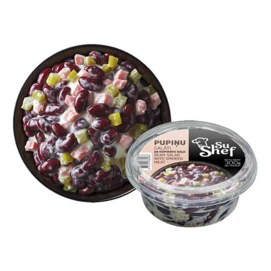 Pupiņu salāti ar kūpinātu gaļu 300g SuShef