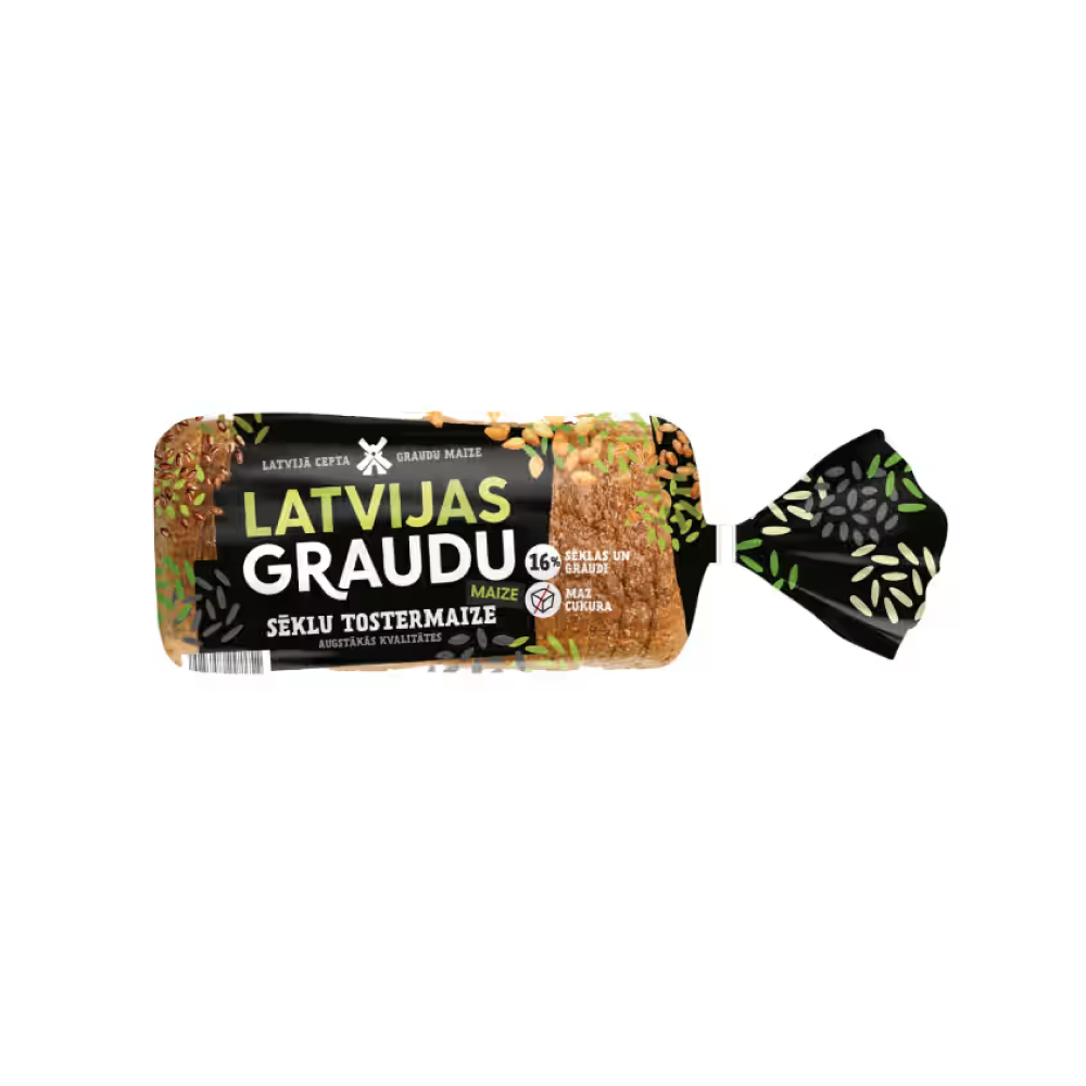 Tostermaize Latvijas Graudu Maize sēklu 450g