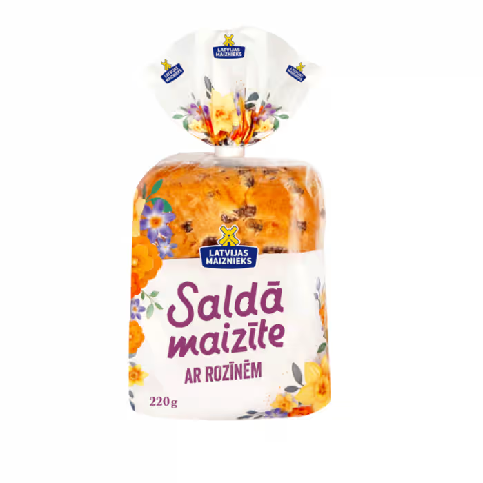 Saldā maizīte Latvijas Maiznieks ar rozīnēm 220g