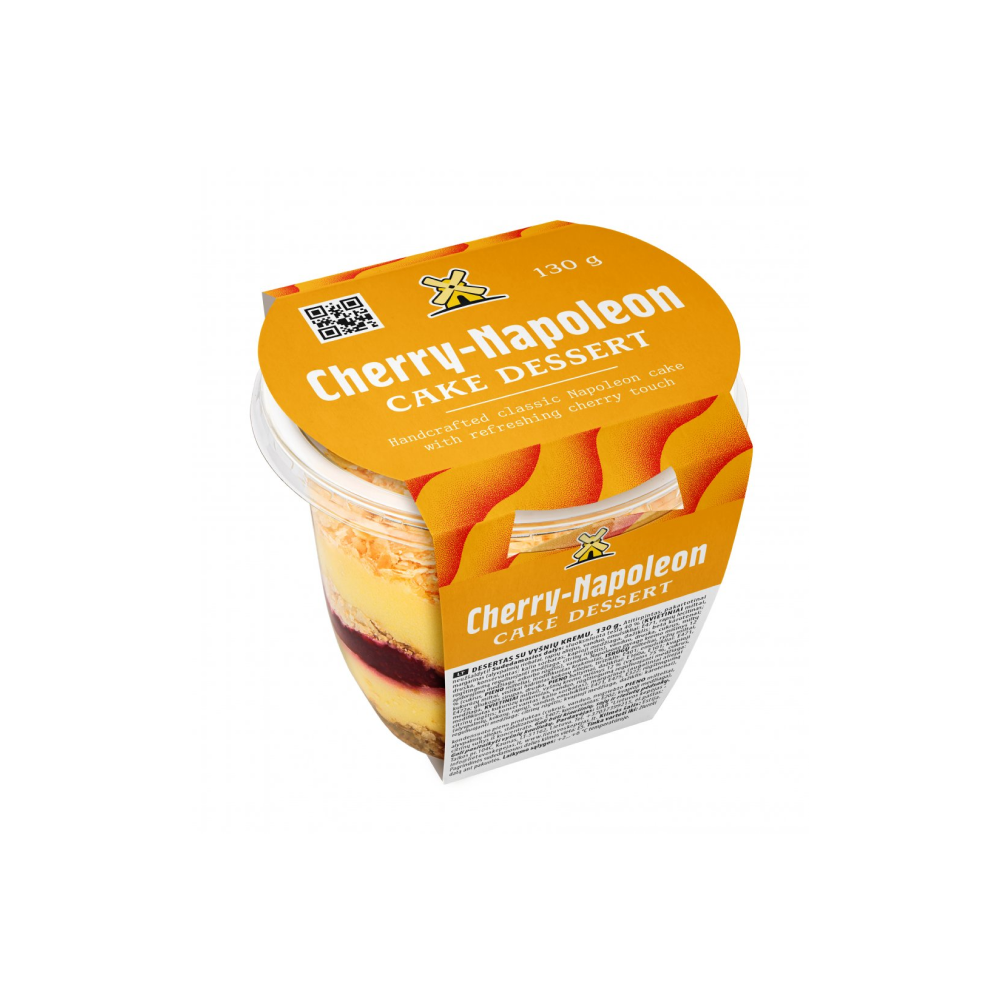 Ķiršu - Napoleona kūkas deserts 130g Latvijas Maiznieks