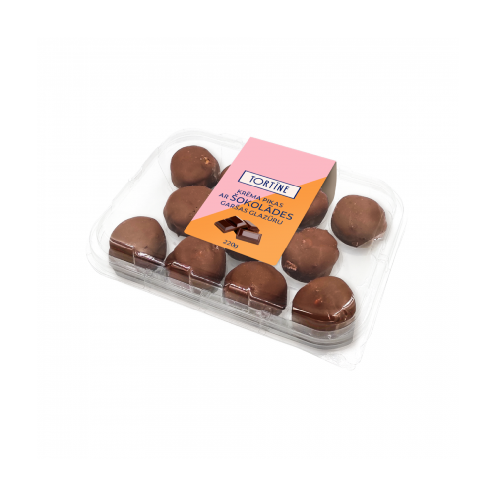 Krēma pikas ar šokolādes garšas glazūru TORTĪNE 220g