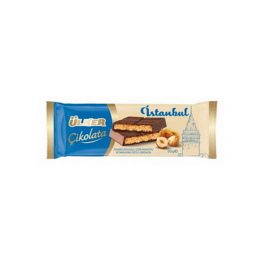 Chocolate Ulker Istanbul Hazelnut Filled Crispy Kadayif & Baklava and Milk 93g
