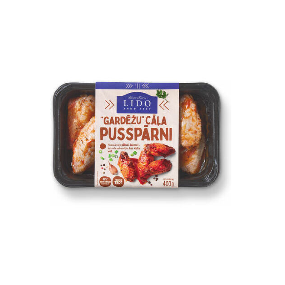 Cāļa pusspārni Gardēžu marinādē 400g, Lido