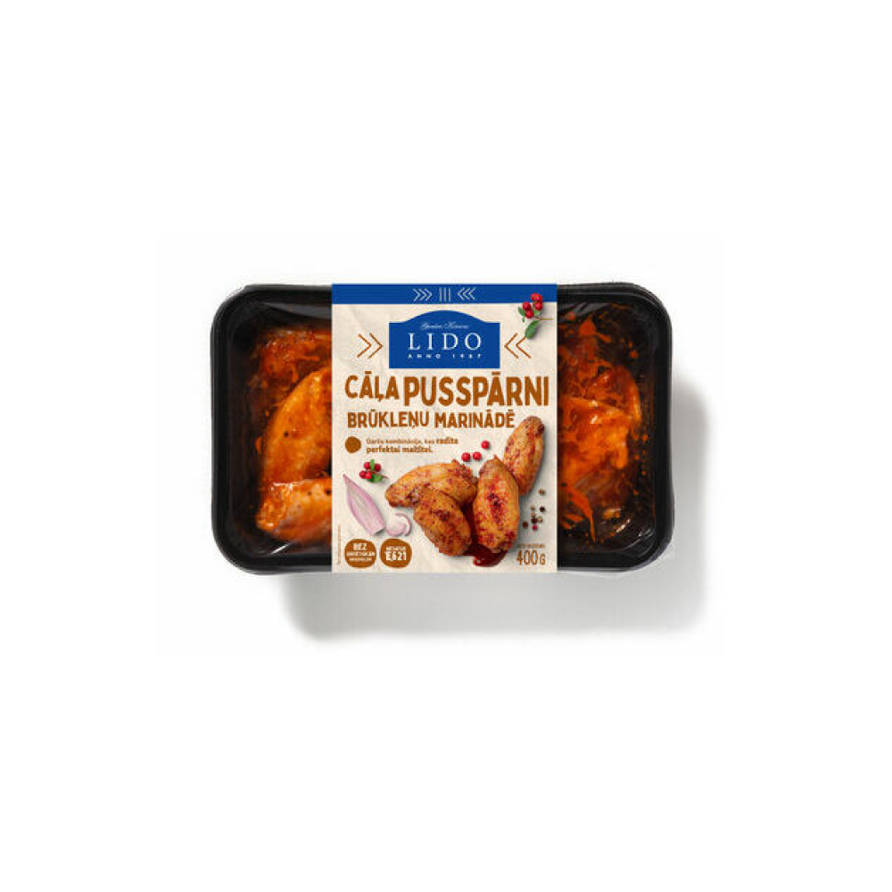 Cāļa pusspārni brūkleņu marinādē 400g, Lido