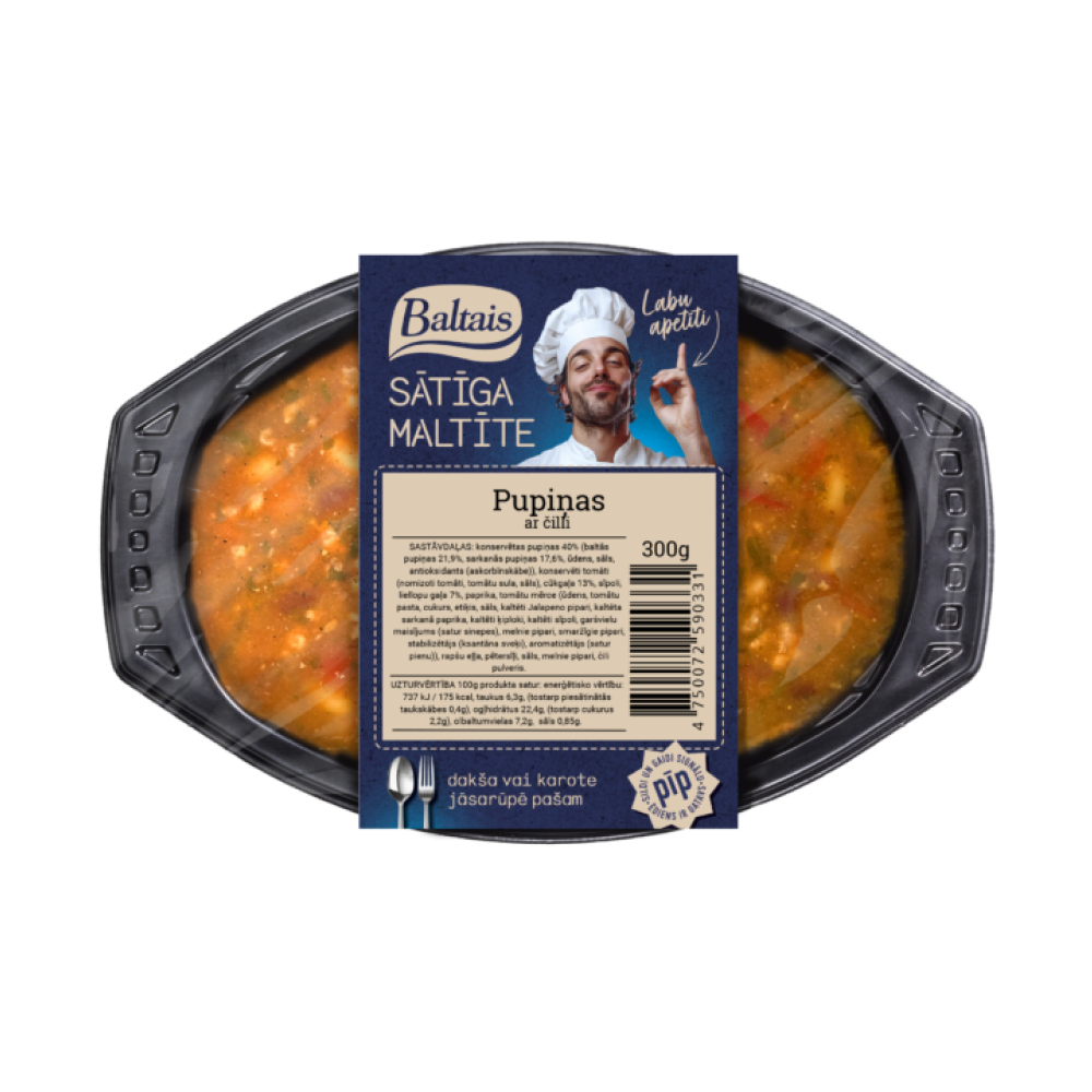 Baltais Pupiņas ar čili, 300g