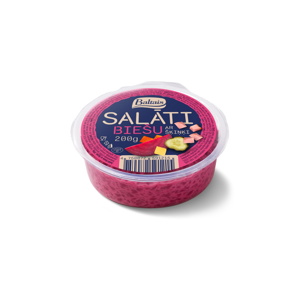 Baltais Salāti biešu ar šķiņķi, 200g Baltais