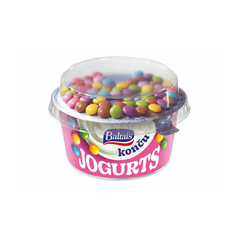 Baltais Jogurts Konču ar šokolādes konfektēm glazūrā, 165g