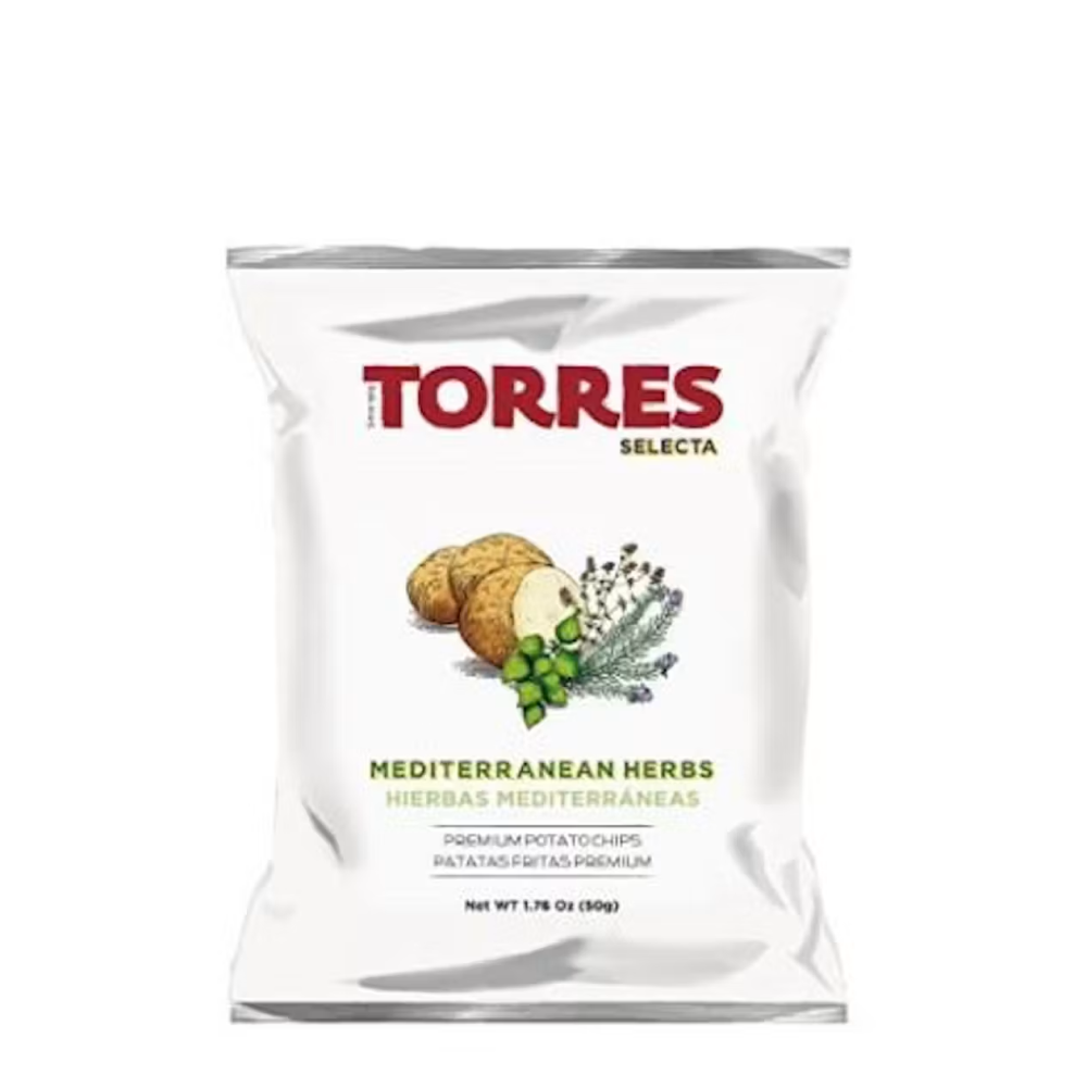 Kartupeļu čipsi TORRES, ar Vidusjūras garšaugiem, 150g