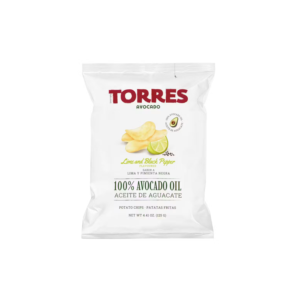 Kartupeļu čipsi TORRES, ar laima un piparu garšu, 125g