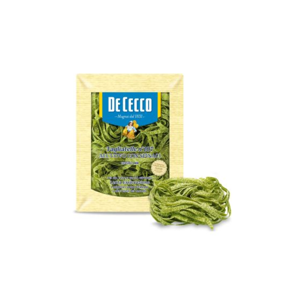 Pasta Tagliatelle Matas-107 olu ar spinātiem, 250g, DeCecco