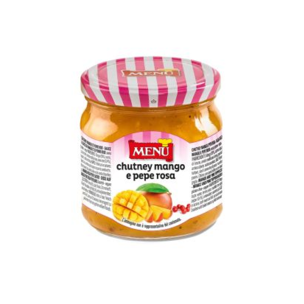 Mērce Mango chutney ar rozā pipariem, 430g, Menu