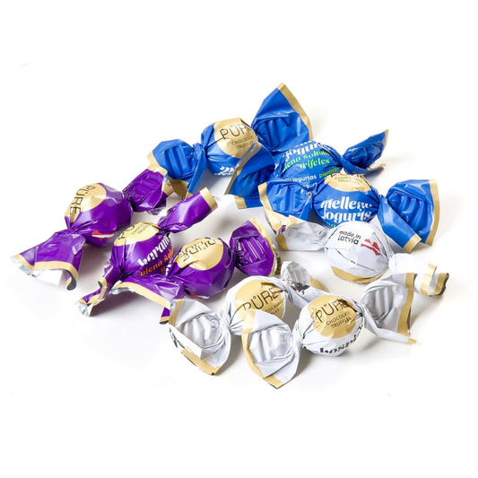 Piena šokolādes trifeles ar pildījumiem "ASORTI" 1kg (mazās) PURE